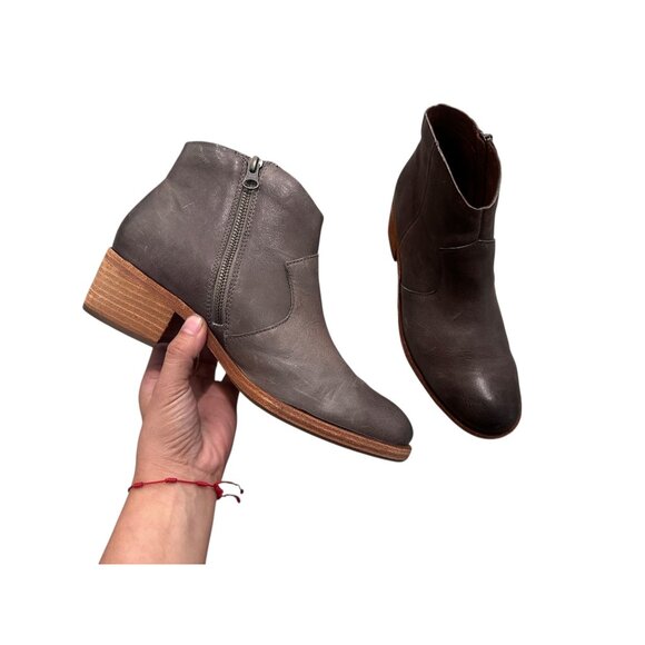 Kork Ease Casper Western Ankle Boots Womens 9 Brown Leather Bohemian Cowgirl Zip - Picture 2 of 14